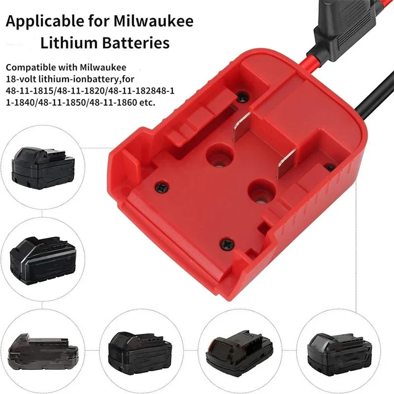 Battery DIY Adapter for Milwaukee 18V Lithium Battery Power Wheels Adapter with Switch Fuse For 48-11-1815 48-11-1850 Battery