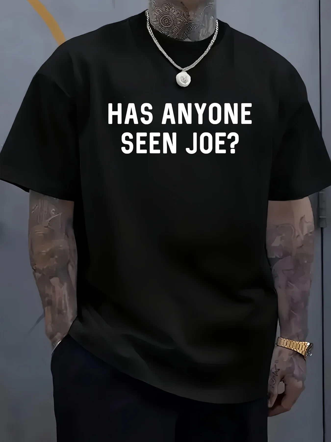 Men's Black T-Shirt with the Phrase 
