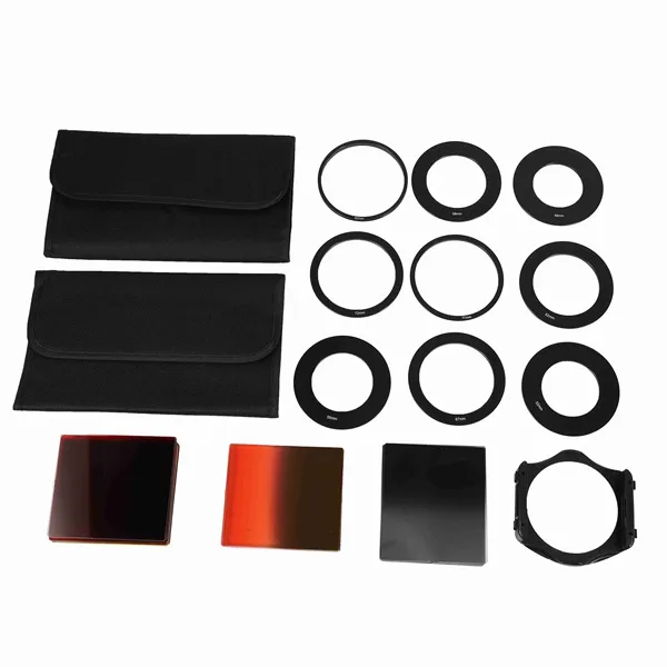 

Discount 24pcs Square Full + Graduated Filter Set + 9 Size Adapter Ring Filter Holder for cokin p series LF78