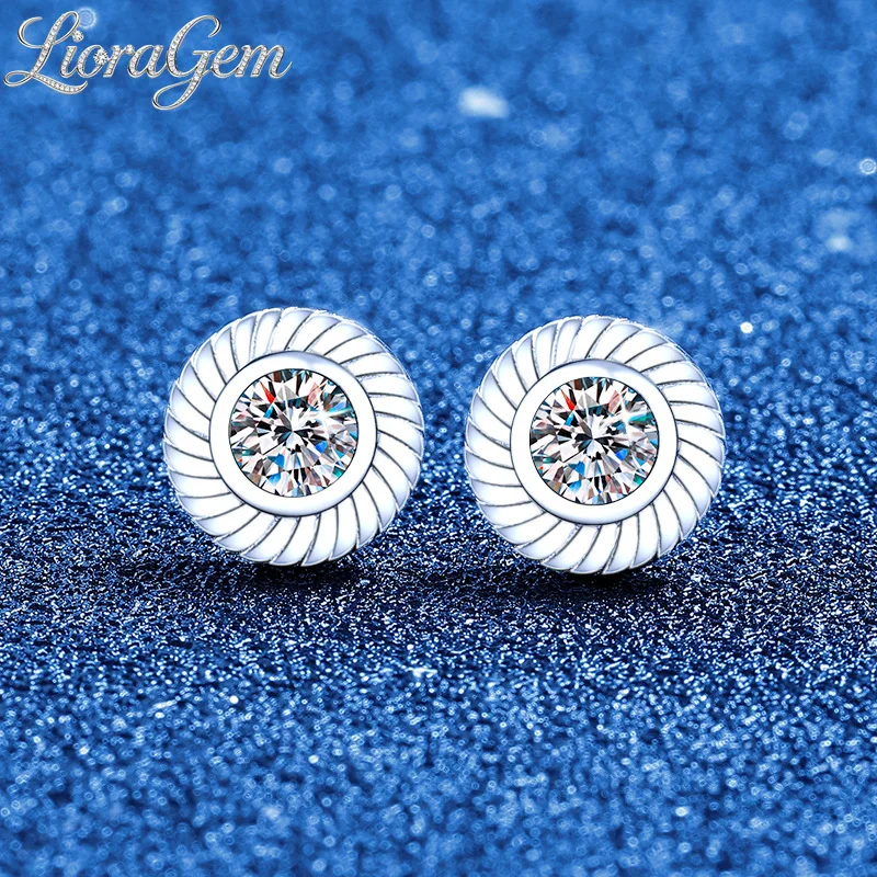 LioraGem Unique Braided Earrings with Moissanite, Unisex Retro Earrings with An Instagram-worthy Vibe Platinum PT950 Stamp