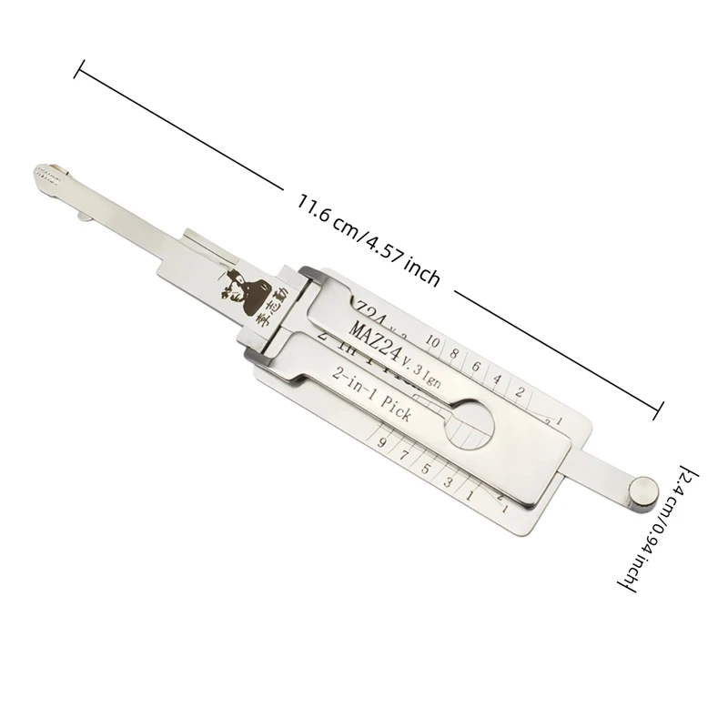 Lishi MAZ24V.3 2 in 1 Locksmith Tool Lock Pick & Decoder Flat Milling for Mazda 2/3/5/6/8/Haima models view 5