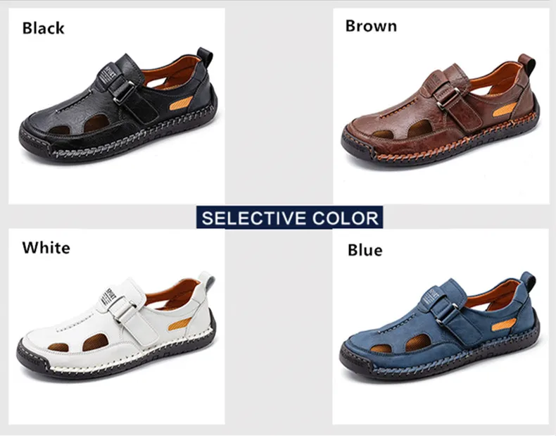 Bestseller Sommer Herren-Sandalen Outdoor Herren-Strandsandalen Handgefertigte Leder-Römersandalen Modische Herren-Wasser-Trekking-Sandalen – Detail 3