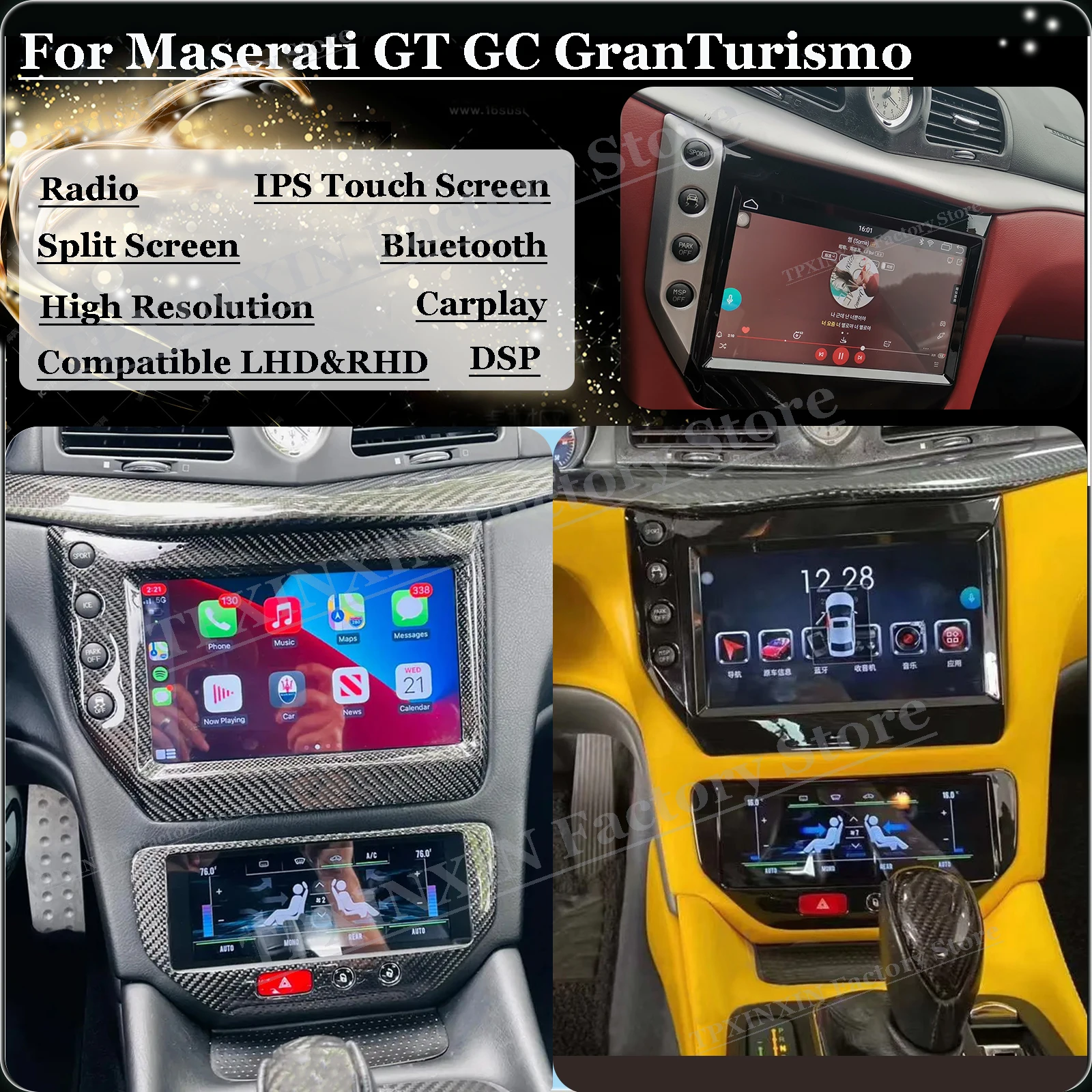 

Tesla мультимедийный Android 11 плеер автомобильное радио для Maserati GT GC granтуризм 2007 2008 2009 2010-2017 радио плеер Видео головное устройство