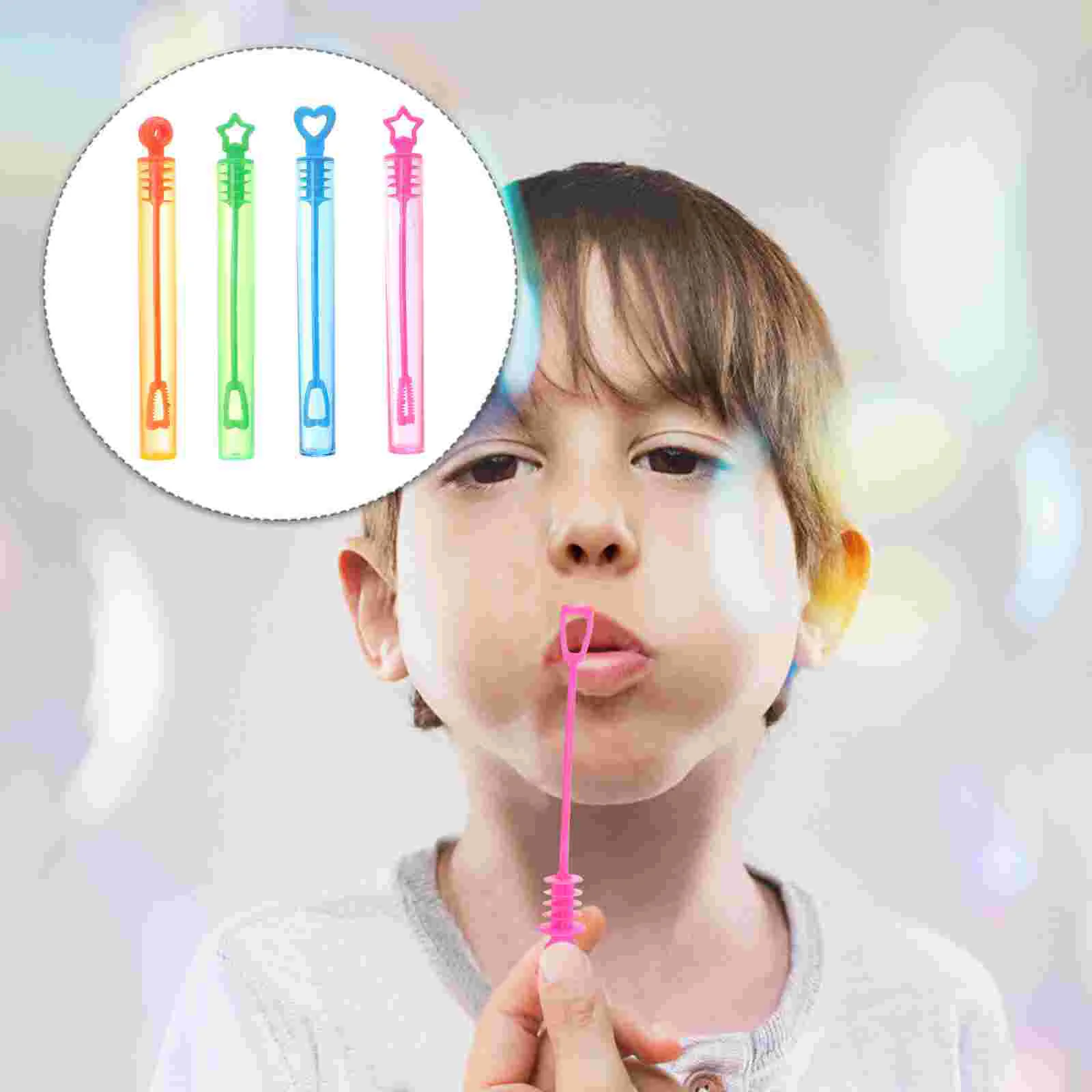 24 Pcs Mini Bubble Wands for Family Reunions Refilled Toys Stick Refillable Plastic Kids Party Favors