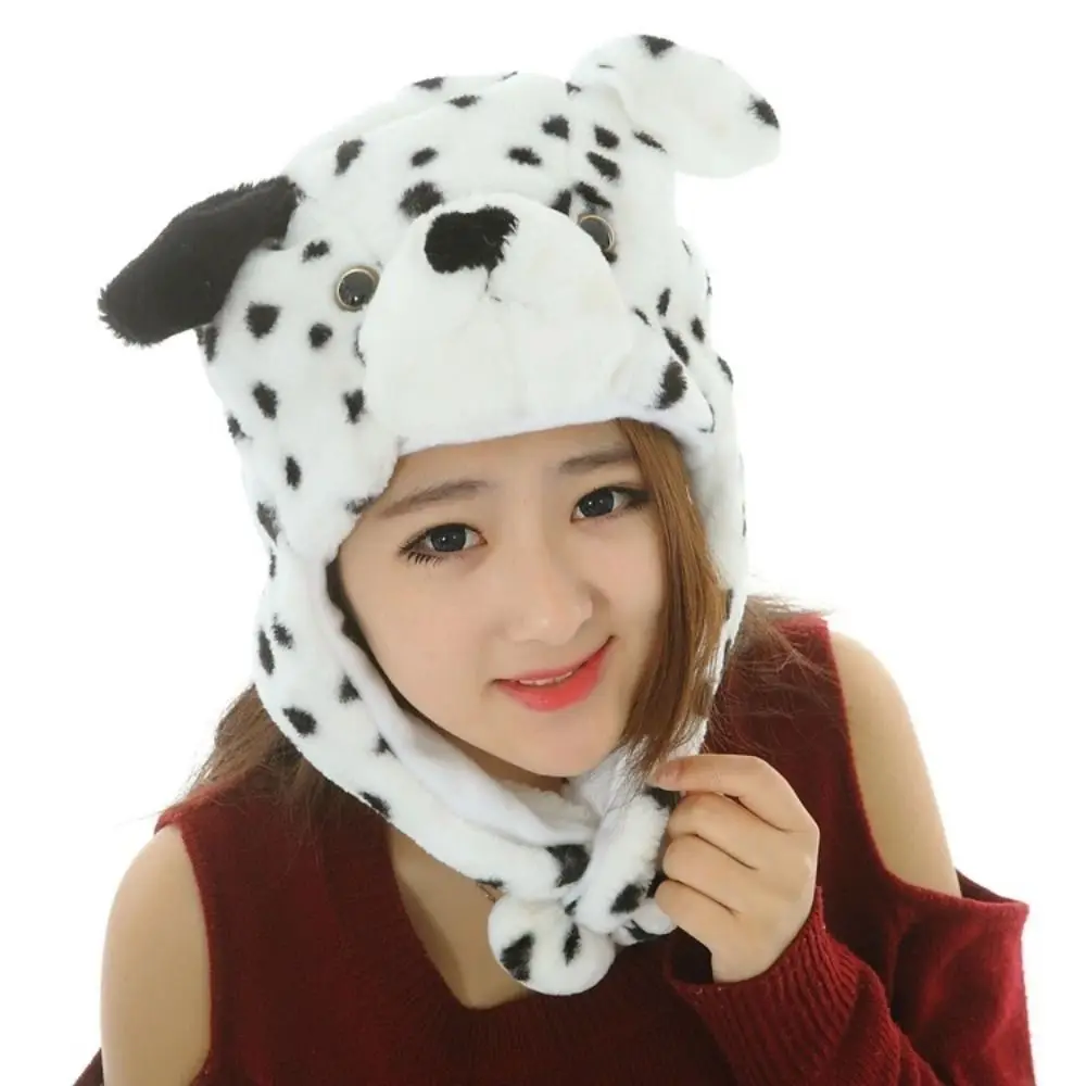 Cartoon Plush Moving Hat Animal Neck Warmer Movable Ears Airbag Cap Ear Protection Trapper Hat Animal Earflap Hat Cosplay Party