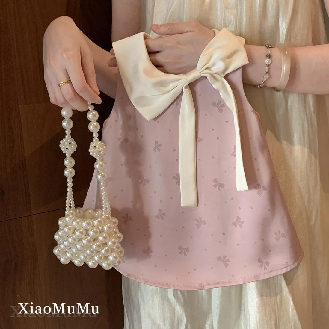

Girls Dress 2026 Spring and Summer New Children's Clothing Korean Style Girl Baby Foreign Sweet Big Bow Princess Dress