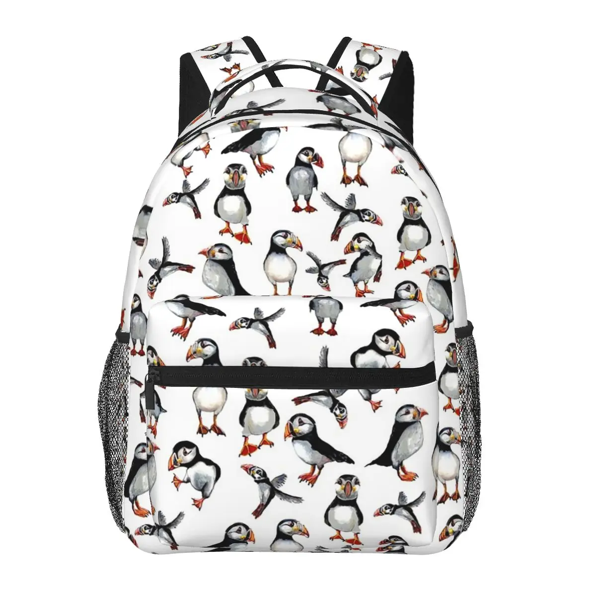 Puffins Pattern Backpacks Boys Girls Bookbag Children School Bags Cartoon Travel Rucksack Shoulder Bag Large Capacity