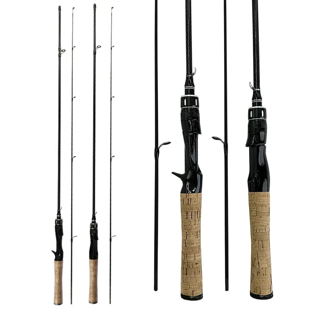 ML 2 Sections Carbon Fiber Spinning/Casting Fishing Rod 1.68M / 1.8M Ultralight Weight Fishing Pole Travel Rod Fishing Pesca