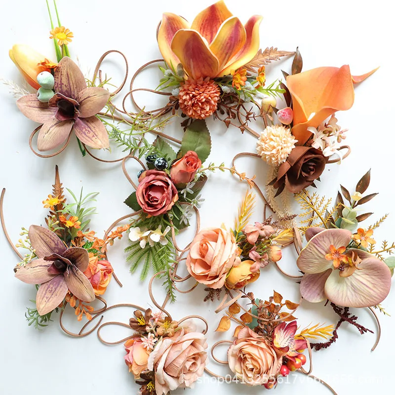 25069 كالا زنبق العروة للرجال، الصدار المعصم الزهور الاصطناعية لديكور الزفاف/حفلة موسيقية/العودة للوطن، الخ قارب بساتين الفاكهة