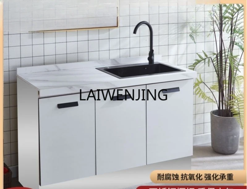 LYN stainless steel marble sink rock slab kitchen cabinet stove household combined cabinet