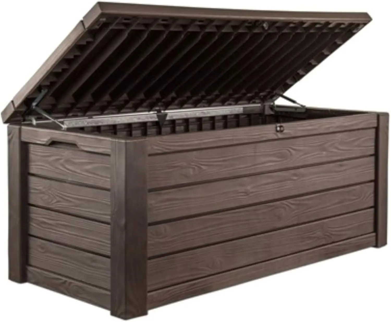 Keter Westwood 150 Gallon Plastic Backyard Outdoor Storage Deck Box for Patio Decor, Furniture Cushions, Garden Tools, and Pool