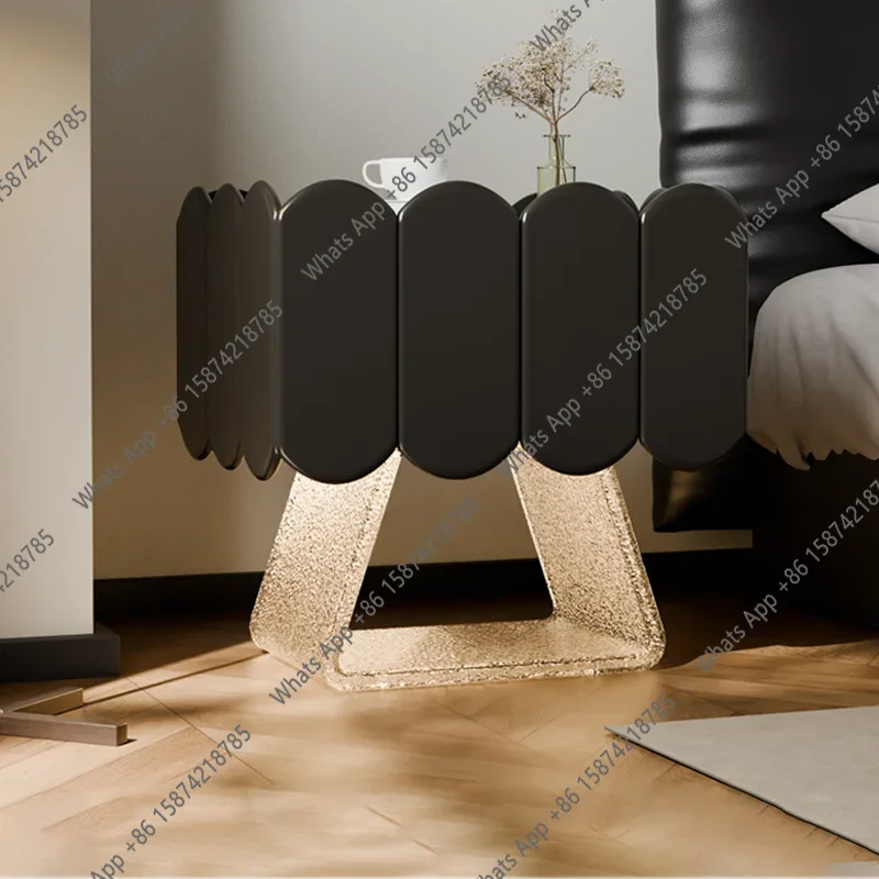 Italian Minimalist Solid Wood Creative Smart Acrylic Bedside Table New Light Luxury High-end Storage X