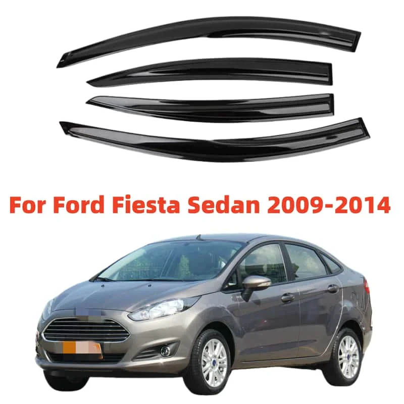 

For Ford Fiesta Sedan 2009-2014 Window Visors Rain Guard Side Vent Deflector Weathershield Moulding Trim Cars Accessories