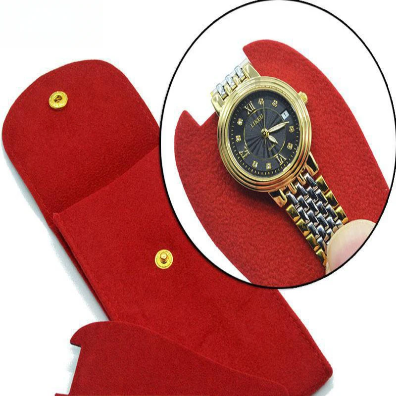 New Portable Flannelette Fabric Watch Pouch Storage Bag Single Watch Travel Organizer Display Pouch Men Women Dropshipping