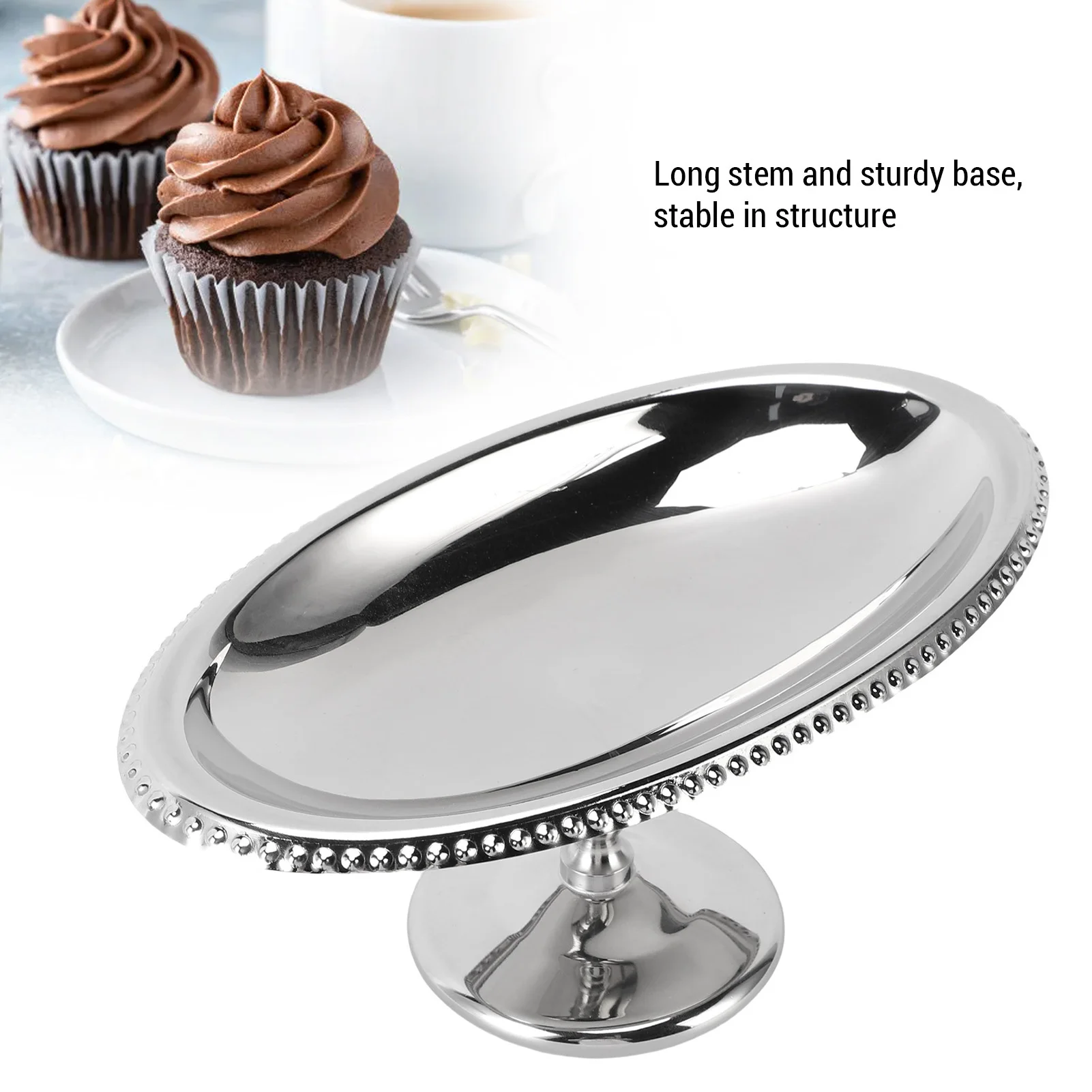 Ice Cream Cup Easy To Clean Oval Stainless Steel Dessert Cup Rustproof Stable Multi Purpose Stylish for Party