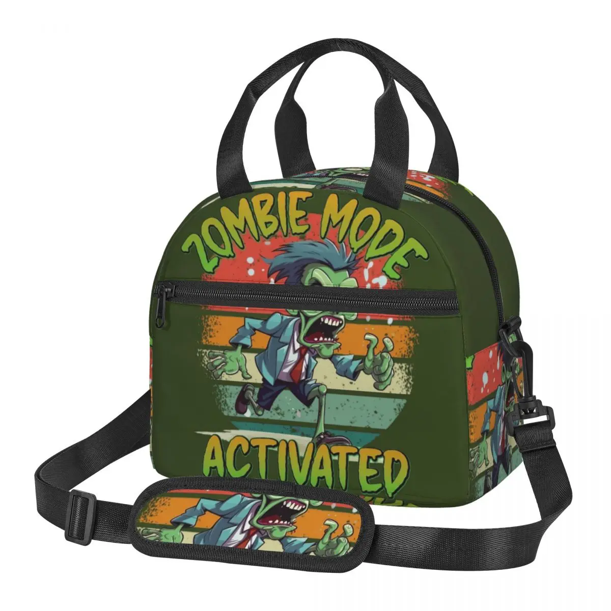 Large Insulated Lunch Bag With Adjustable Shoulder Strap Zombie Mode Activated Merch The Walking Dead Lunch Boxes Cooler Thermal