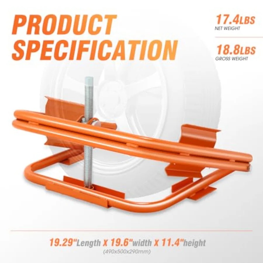 Light Trailer RV Tire Leveler for RV, Trailer, Truck, Camper Leveling; Orange Rubber; Supports up to 551.1 lbs; Fits 13, 14, 15 view 2