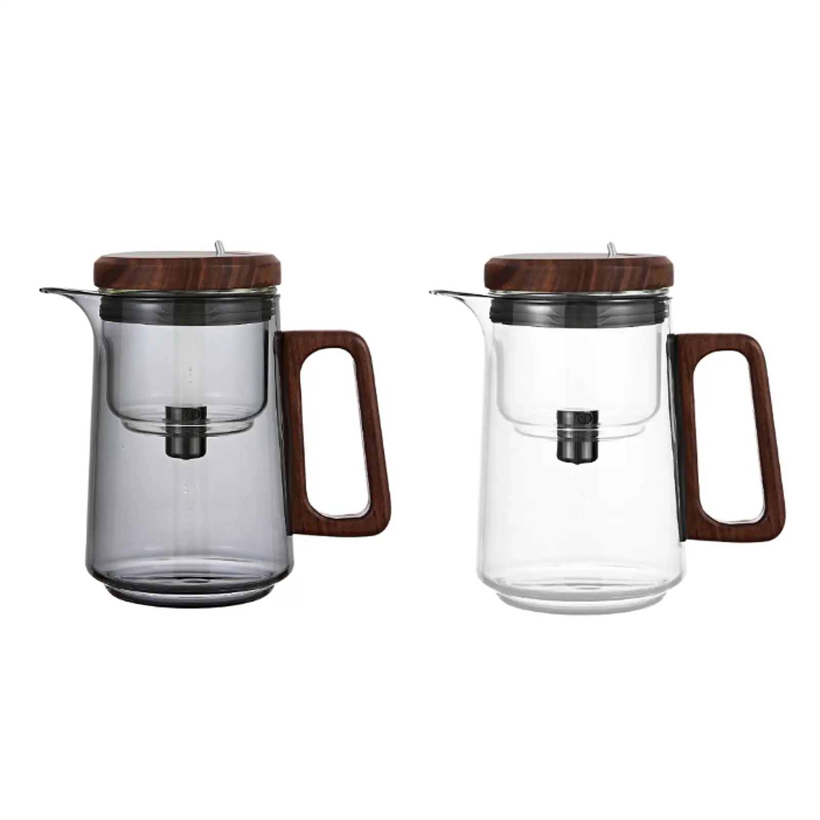 Glass Teapot Gifts for Men Women Removable Infuser Wooden Handle Clear Elegant 800ml Blooming Tea Maker for Home Camping Office