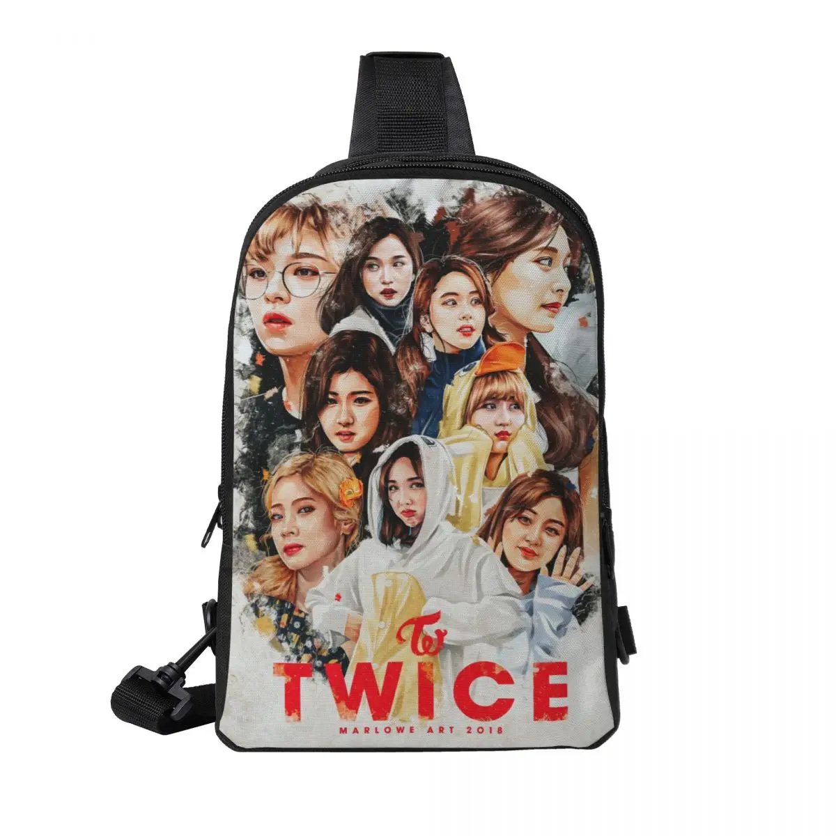 

Kpop TWICE Girl Group Crossbody Sling Backpack Shoulder Sling Chest Bag Adjustable Travel Hiking Daypack Outdoor for Women & Men