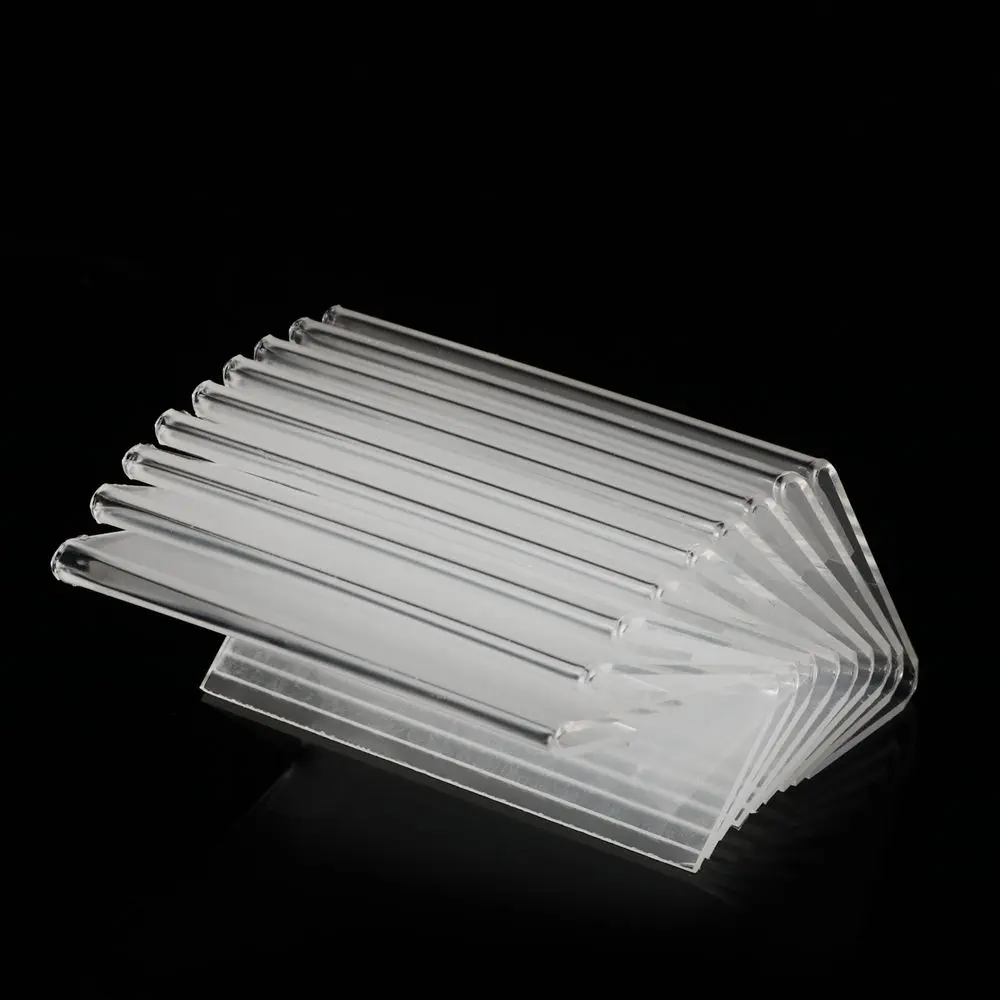 Clear Price Tag Clip Sign Card Holder Stands Poster Racks 10pcs Plastic Mini Label Racks Acrylic Card Display Holder