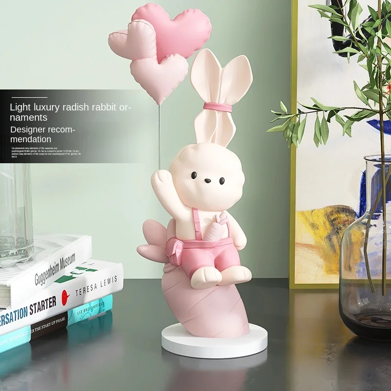 Cute Rabbit Desktop Decoration Living Room Entrance TV Cabinet Wine Cabinet Soft Home Decoration Healing Birthday Gift