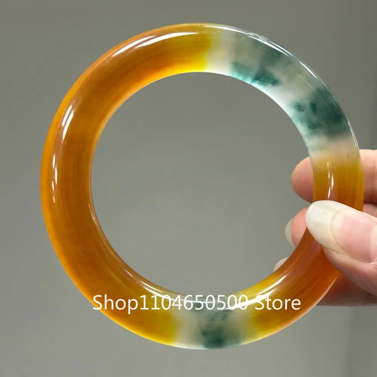 

Сертифицированные браслеты из жадеита из желтого нефрита Мьянмы с высоким льдом, 61 мм