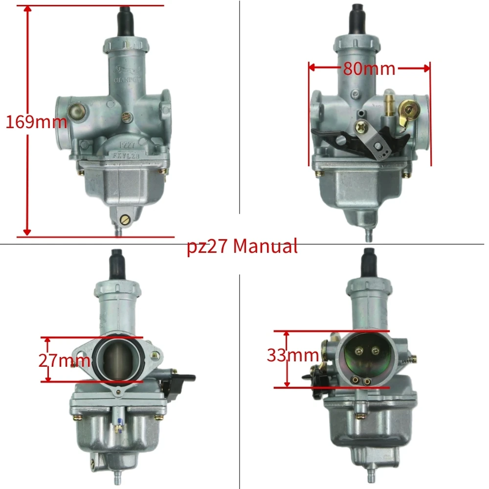 Moto Carburatore Carb PZ27 27mm Per Honda CG125 CG150 140cc 150cc 160cc 4 Tempi Dirt Pit Bike ATV