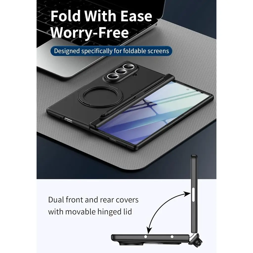 360 °   Obrotowy uchwyt magnetyczny do etui Galaxy Z Fold 8 Ultra z uchwytem na rysik S Pen i ochroną zawiasu — zdjęcie produktu 5