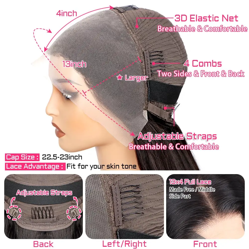 200 كثافة باروكة من شعر طبيعي مستقيم 13x4 HD الدانتيل الباروكات الأمامية 30 بوصة الدانتيل الجبهة الباروكات شعر الإنسان قبل قطعها مع شعر الطفل #2