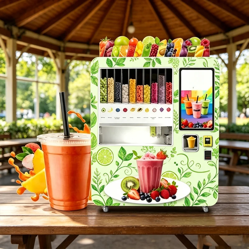 Commercial Automatic Smoothie Machine Touch Screen Self Service Cold Drink Dispenser Smart Control Multi Flavor For Store