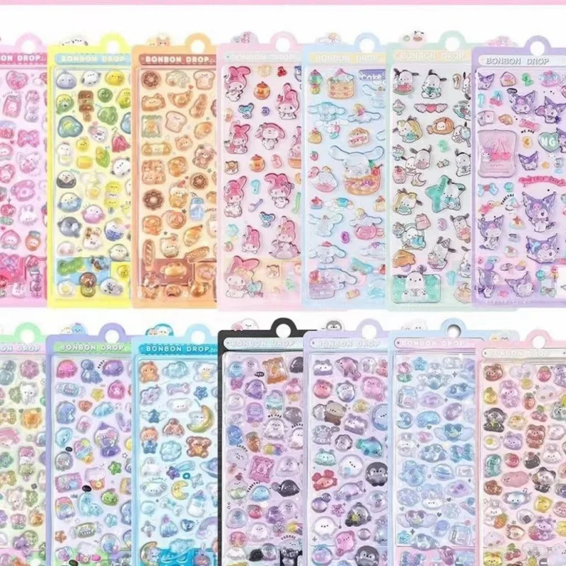 

2PCS/10PCS Japanese Style Cartoon Sweet Animals Mini 3D Relief Stickers Scrapbooking Diy Journal Cute Stationery Sticker