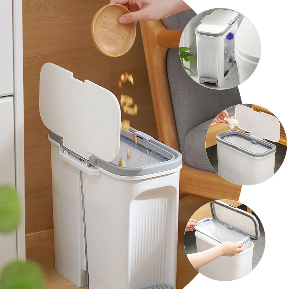 

Foot Pedal Trash Can Thickened Oval Shape Bathroom Toilet Waste Bin For Home Office Kitchen Bedroom Step Trash Can