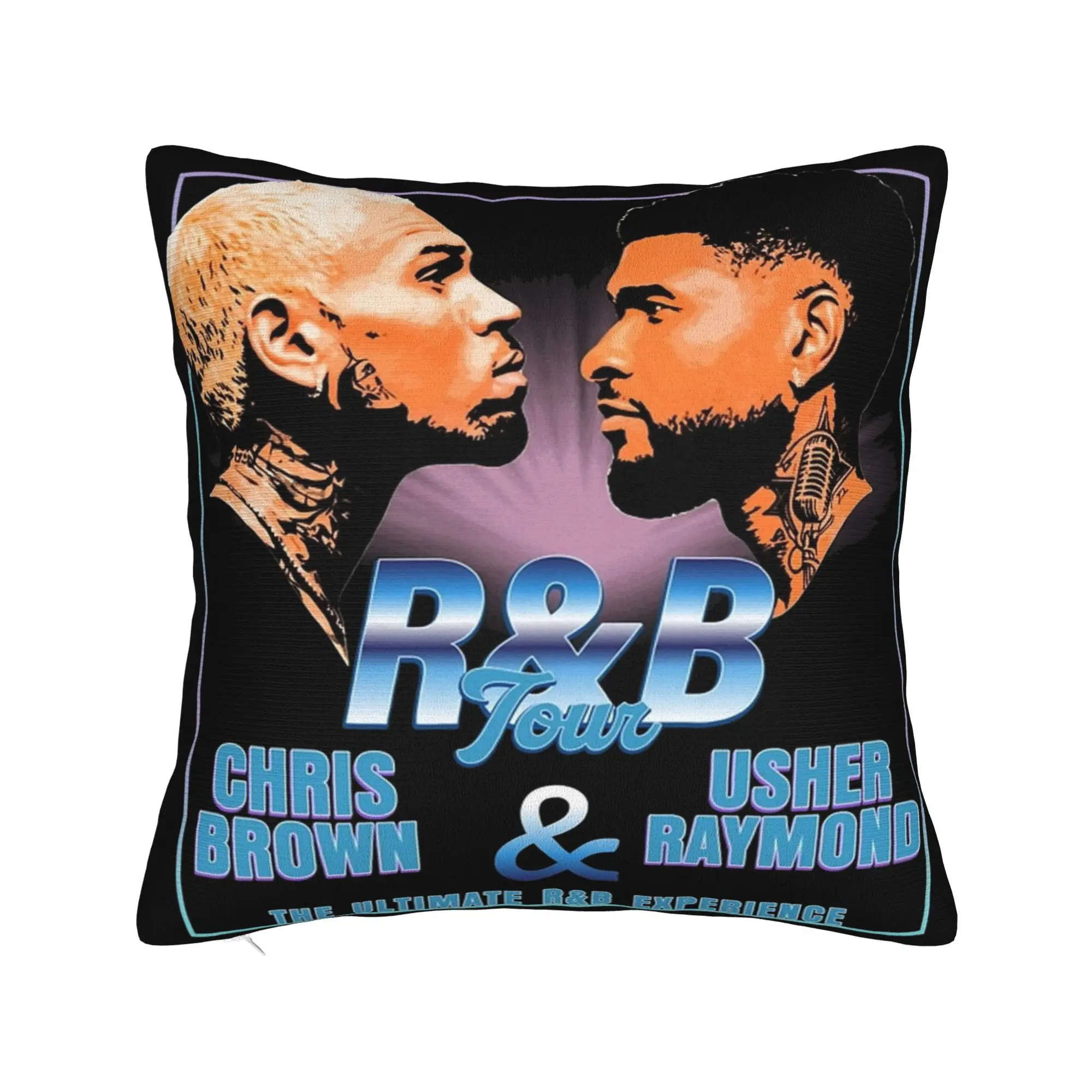 Chris Brown Usher R&B Tour 2026 Pillowcases Merch Soft Cushion Cover Decorative  Pillow Case Cover Home Multi-Size