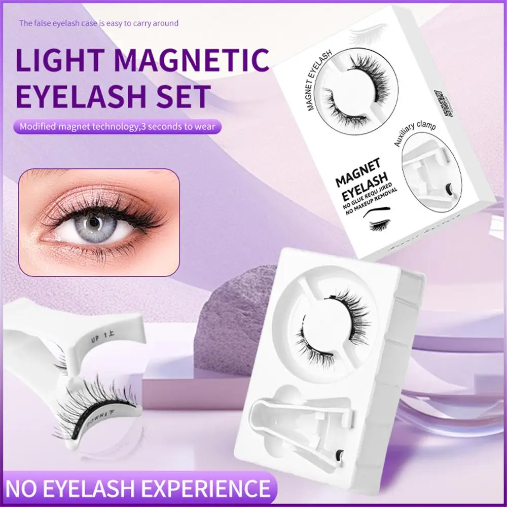 Lightweight No Glue Needed Magnetic Lashes Kit Reusable Easy to Wear Magnetic False Eyelashes Natural Look DIY Lash Extensions