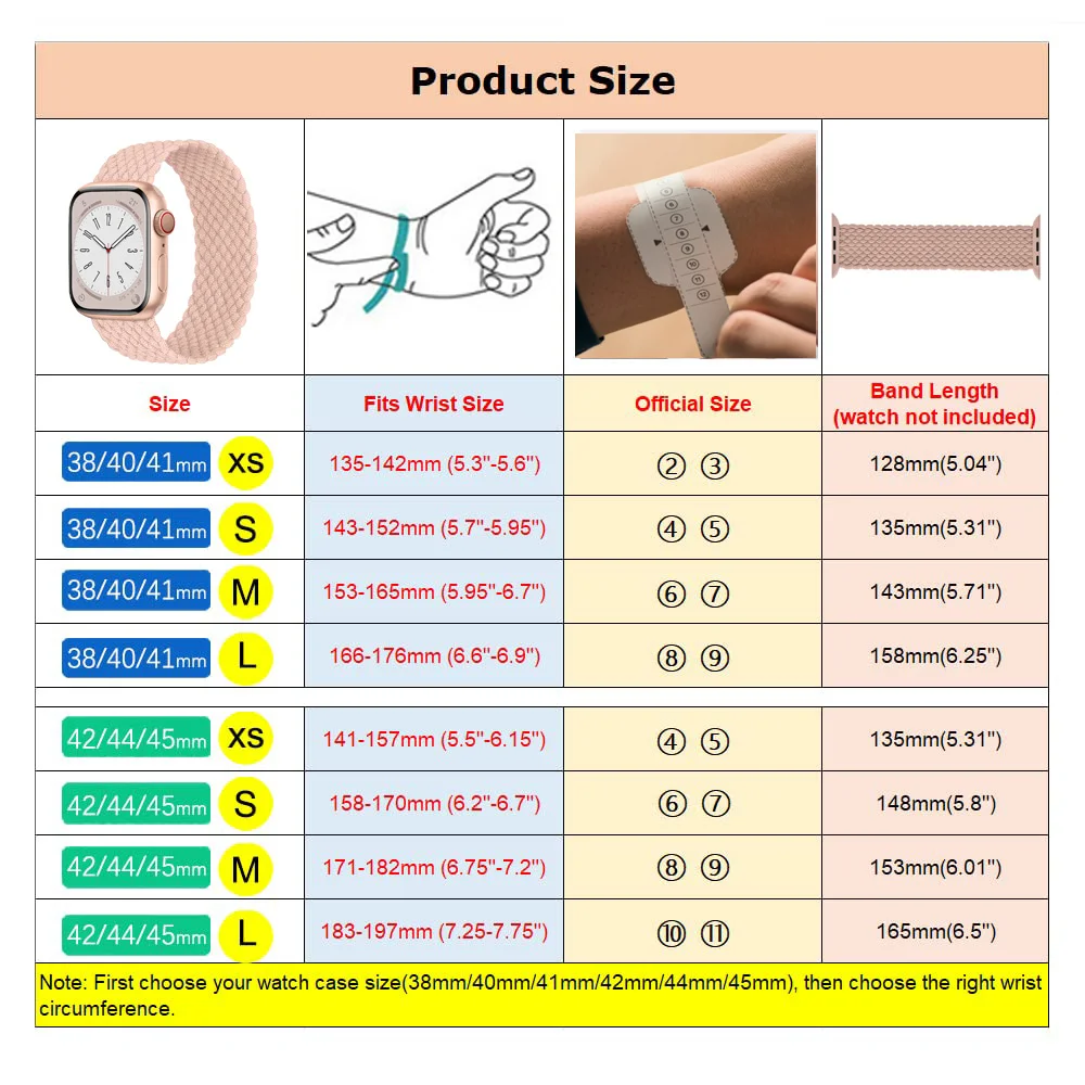 Bracelete Trançado Solo para Apple Watch, Band, iWatch Ultra 2, Series 9, 7, SE, 6, 8, 5, 4, 44mm, 45mm, 49mm, 40mm, 41mm, 42mm, acessórios