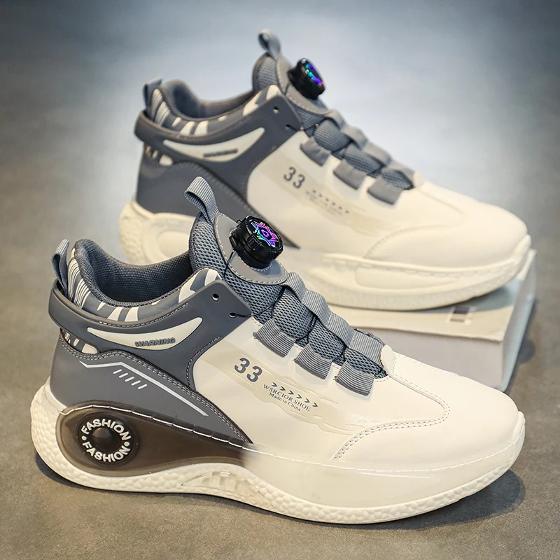 

Shoes for Men Outdoor Activities Men Sneakers with Rotating Buckle Comfy Non Slip Lace Up Durable Sneakers Man Zapatillas Hombre
