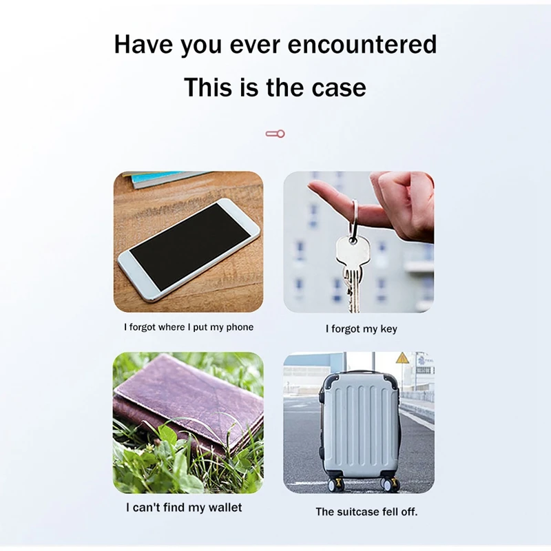 FULL-Mini GPS Tracker Wireless Bluetooth 5.0 Anti-Lost Device Smart Locator Pet Key Wallet Tracker With Key Ring