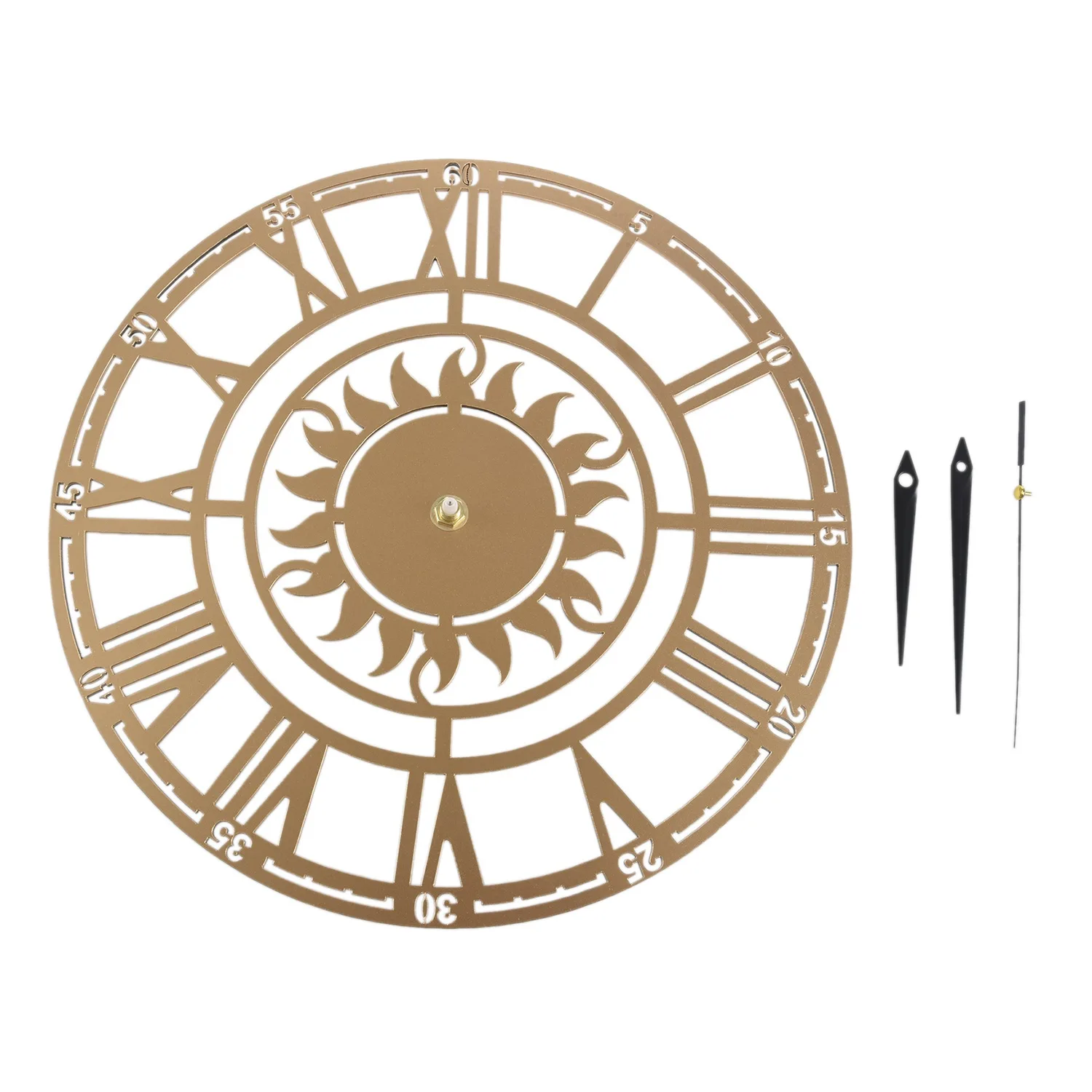 Simple Creative Retro Decorative Sun Roman Digital Acrylic Wall Clock 30Cm X 30Cm Clock Wall Modern Gold