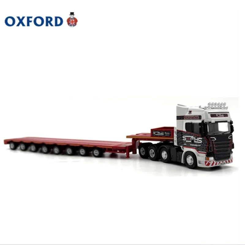 1:76 Oxford Diecast skala Multi Axle Trailer truk semi-trailer Model mobil logam campuran produk jadi simulasi Model statis anak laki-laki