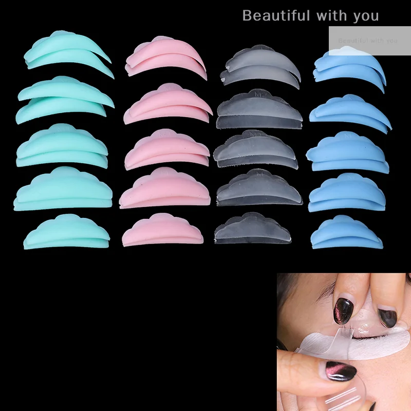 

10pcs Set Silicone Eyelash Perm Pad Recycling Lashes Shield Lifting Cute Curlers