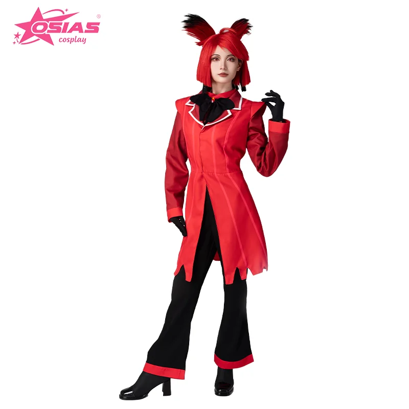 

OSIAS Alastor Cosplay Costume Set Alastor wig Alastor shoes Hazbin Hotel