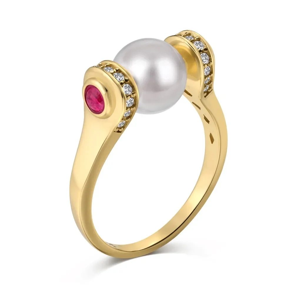 

Border 925 Sterling Silver RingNew Chinese Style 8MM Pearl RingElegant And High-end Exquisite Silver Jewelry Jewelry