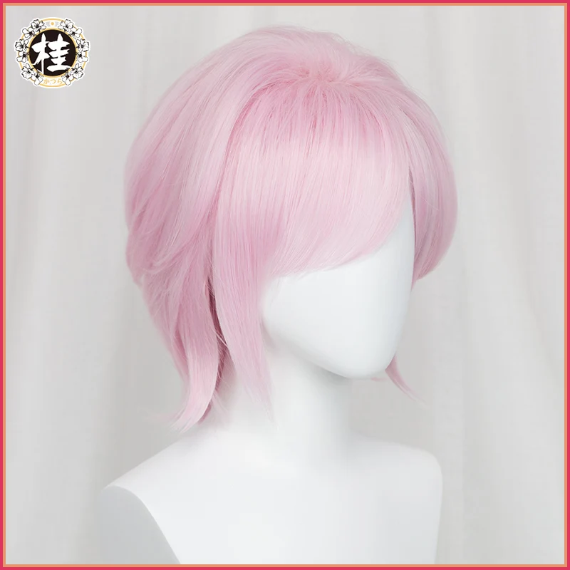 UWOWO Anime Miyamotoo Musashii Douji Ver. Cosplay Wig 30cm Pink Hair Heat-resistant Wigs