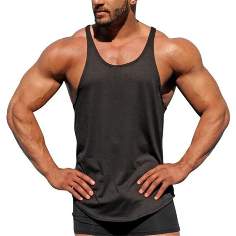 Brand Vest Muscle Mens Bodybuilding Fitness Top Men Gym Tank  Clothing Sleeveless Singlets Fashion Workout Sports Shirt