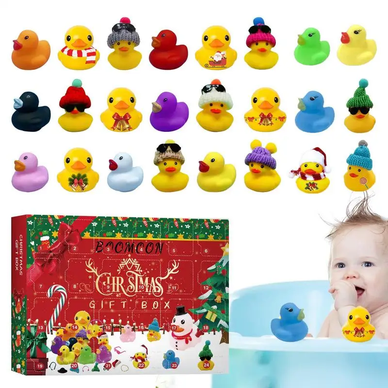 Advent Calendar Kids Rubber Hristmas Countdown Calendar 24pcs Bath Toys 2025 New Year Decorative For Bedroom Kids Room Gifts