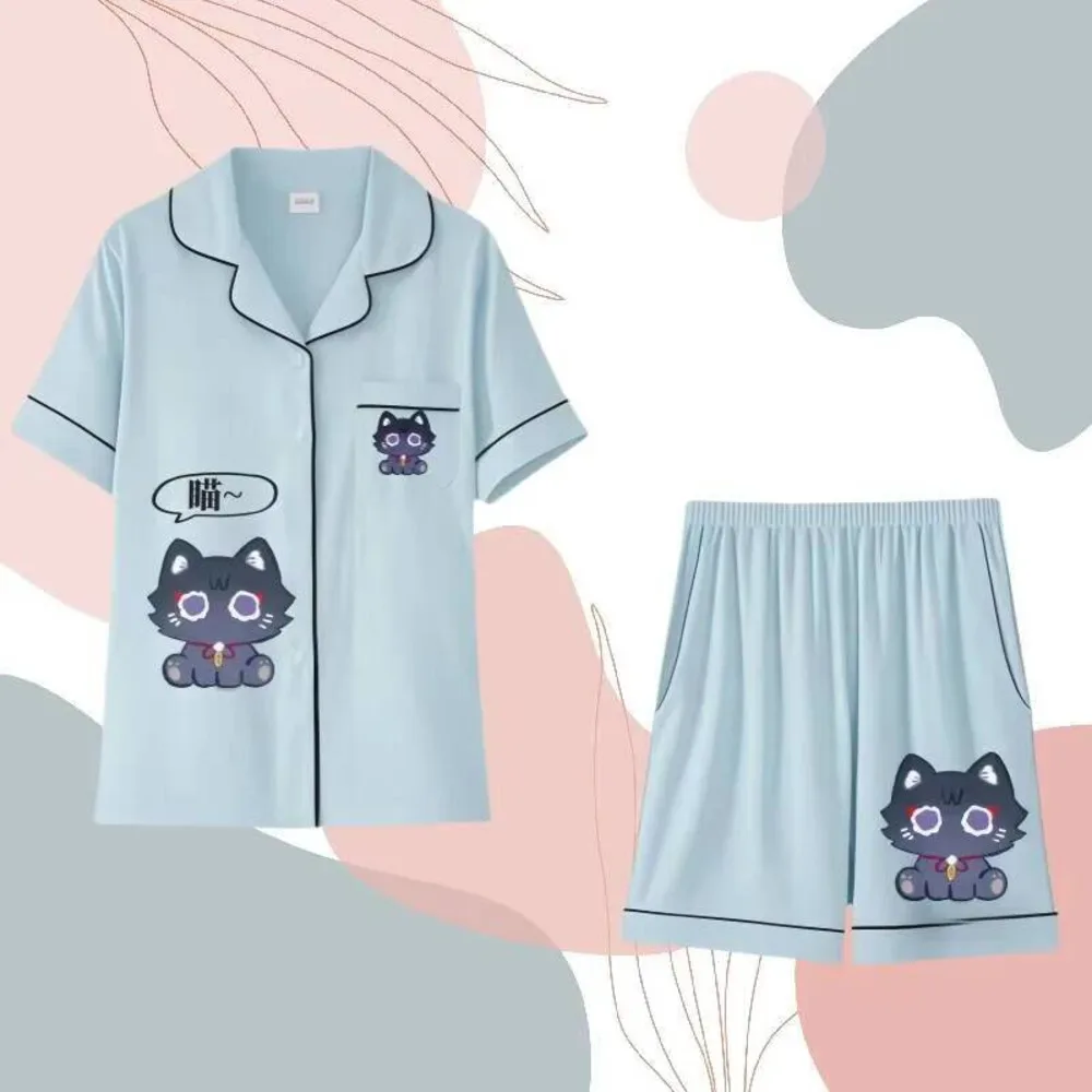 

Genshin Impact Scaramouch Xiao NEW Autumn 2025 Lolita Girl Spring Pamas Shorts Student Cosplay Loungewear Set