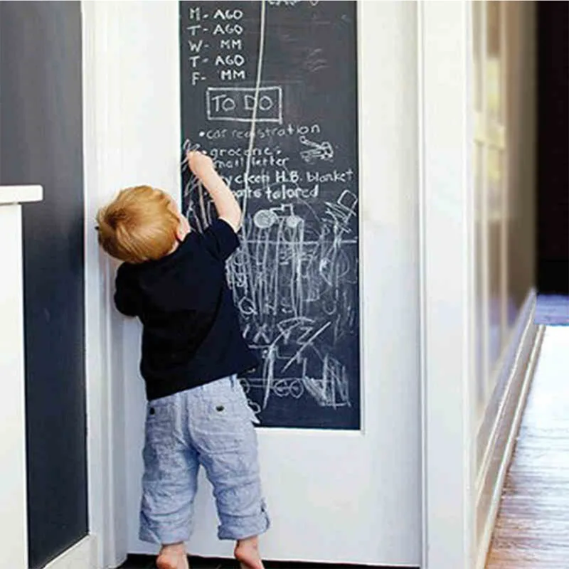 

45x100cm Blackboard Sticker Removable Vinyl Draw Erasable Board School Learning Office Graffiti Notice Self-adhesive Wall Sticke