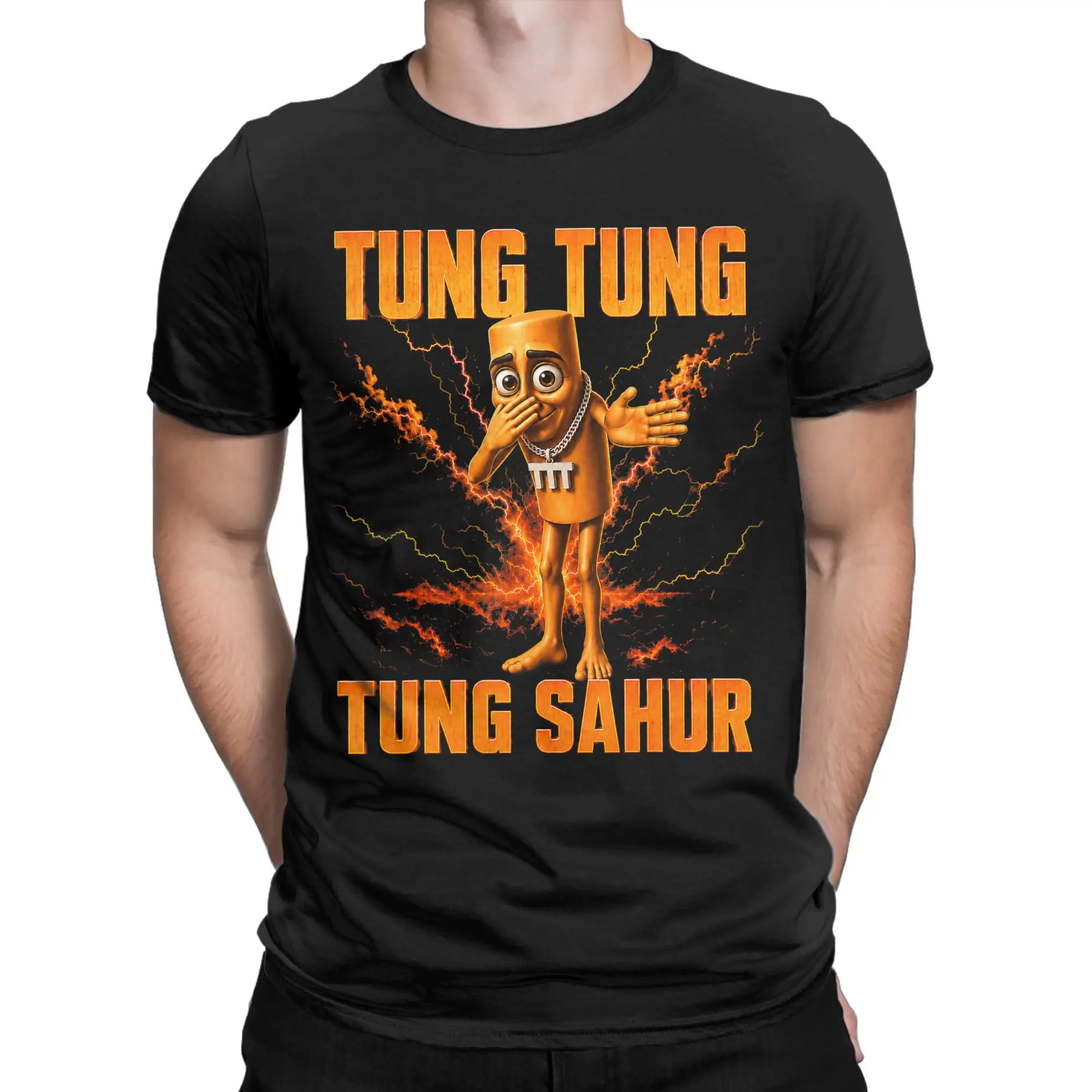 Mens T-Shirt Tung Tung Tung Sahur Triplet Funny Scuba Dance T Shirts Harajuku Summer Tee Shirt Casual 100% Cotton Clothes