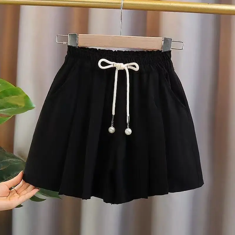 

Летние легкие шорты-юбка для девочек из дышащей хлопковой смеси, стильные, свободного кроя, повседневные летние брюки для детей, новинка 2026 года