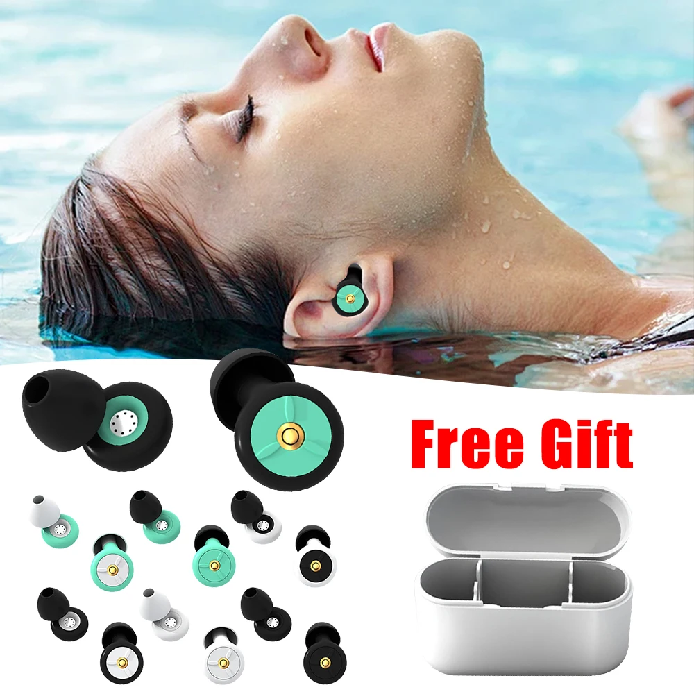 Anti Noise Waterproof Silicone Earplugs Sleep Noise Reduction Earplug Protector For Sleeping Silent Earplugs For Business Trips